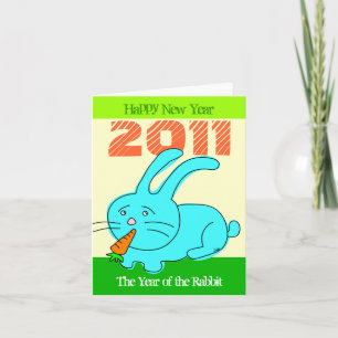 Cartão De Festividades 2011 Ano De Rabbit Card Rabbit Coelho Comer Cenour