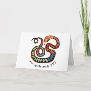 Cartão De Festividades 2013 Year of the Snake greeting card
