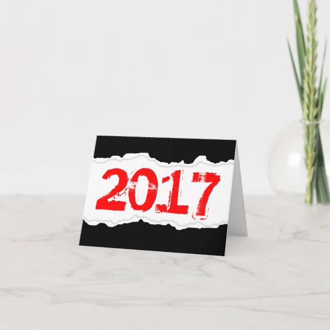Cartão De Festividades 2017 (papel rasgado) (Frente)