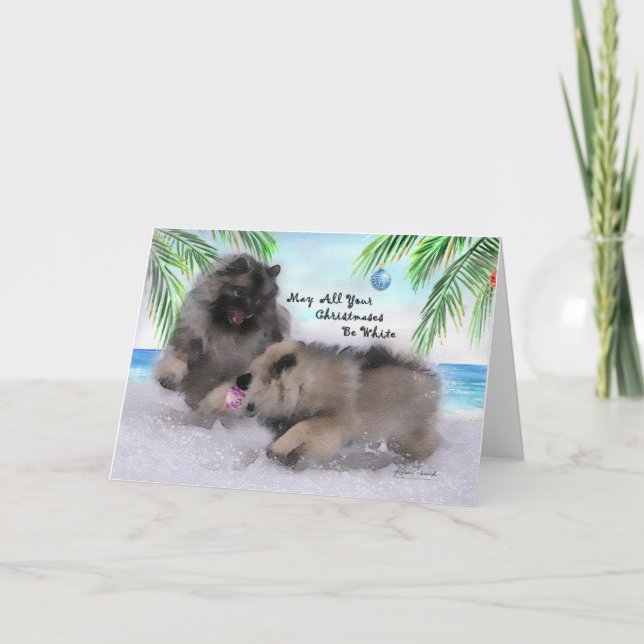 Cartão De Festividades 2018 Collectors Keeshond Christmas Card #2 (Frente)