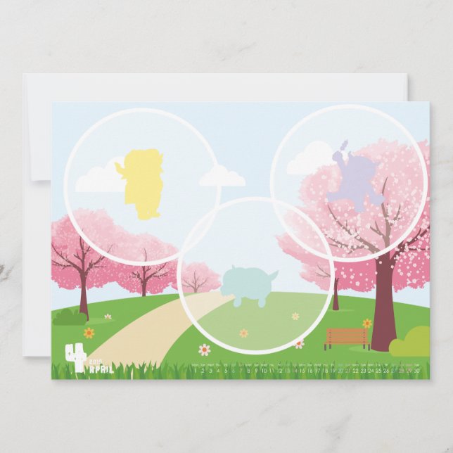 CARTÃO DE FESTIVIDADES 2019ｶﾚﾝﾀﾞｰ4月 (Frente)