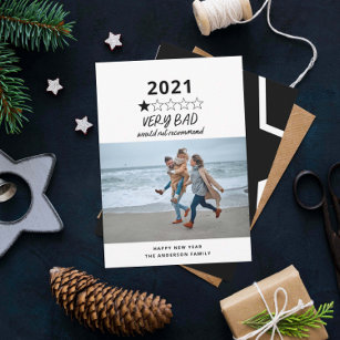 Cartão De Festividades 2021 ano ruim na revisão 5 estrelas foto engraçada