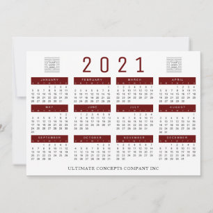 Cartão De Festividades 2021 Calendar Company Logo and Name