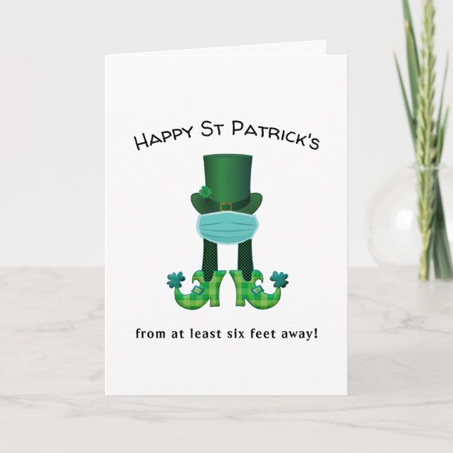 Cartão De Festividades 2021 covid quarantine funny st Patrick's day (Frente)