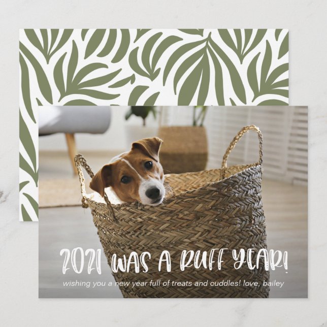 Cartão De Festividades 2021 foi um ano duro da foto do cão (Frente/Verso)