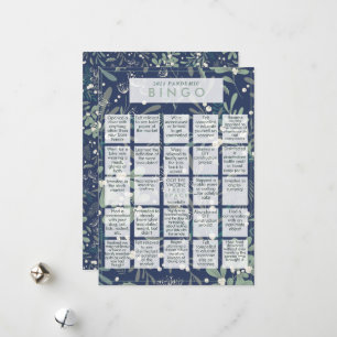 Cartão De Festividades 2021 Pandemia BINGO Engraçado Mistura Marinho Nat