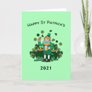 Cartão De Festividades 2021 quarantine funny st Patrick's day