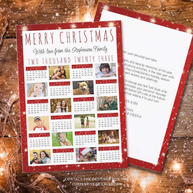 Cartão De Festividades 2022 Ano em Revisão 2023 Calendário 12 Fotos (Criador carregado)