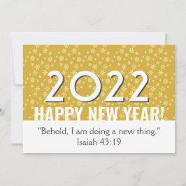 Cartão De Festividades 2022 | Flocos de neve Dourados | cristão | ANO NOV