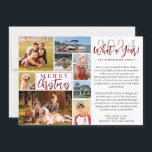 Cartão De Festividades 2022 What A Year Photo Collage 2023 Calendar<br><div class="desc">Unique custom holiday greeting card featuring a photo collage template with 8 pictures of various shapes and sizes on the front and one on the back. The design offers an editable greeting (the sample shows MERRY CHRISTMAS you can change to HAPPY HOLIDAYS, HAPPY NEW YEAR or other holiday greeting and...</div>