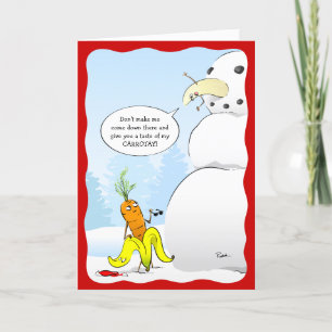 Cartão De Festividades 2023 Natal Banana Karatê Cenoura Boneco de Neve En