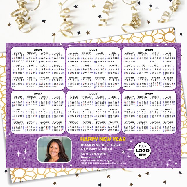 Cartão De Festividades 2024 - 2029 Logotipo de empresa para calendário Mo (Criador carregado)