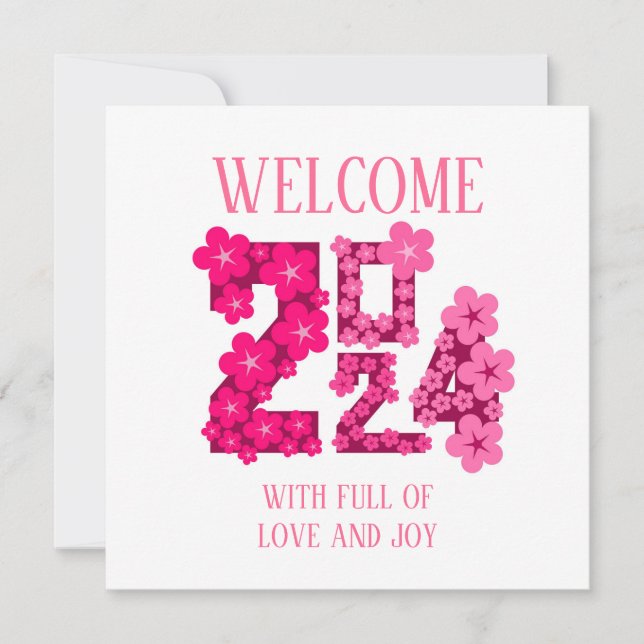 CARTÃO DE FESTIVIDADES 2024 NOVO ANO GREETING MÃE PAI IRMÃ IRMÃ (Frente)