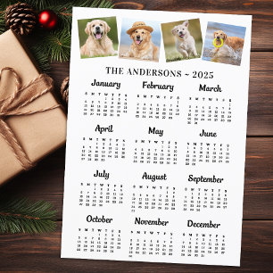 Cartão De Festividades 2026 Calendário de 12 Meses do Ano do Cheio Modern