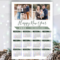 2026 Calendário Moderno Sábio Verde Minimalista 2 