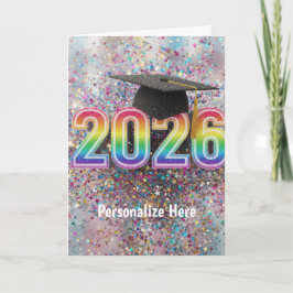 Cartão De Festividades 2026 Confetti Grad Card