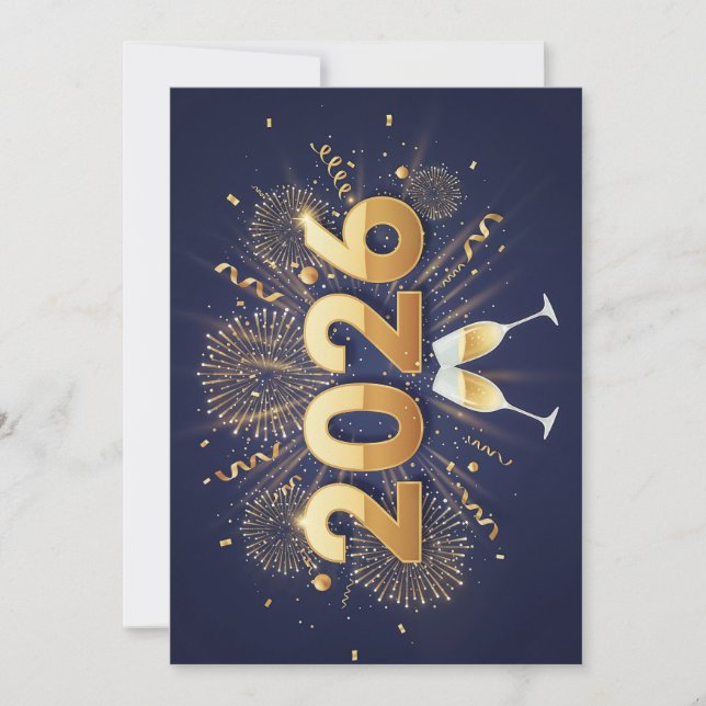 Cartão De Festividades 2026 Happy New Year Greeting Card (Frente)