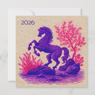 Cartão De Festividades 2026 Lunar Horse Zodiac Illustration