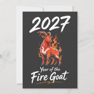 Cartão De Festividades 2027 Ano do Bode de Fogo Ano Novo Chinês
