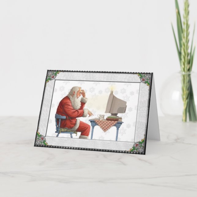 Cartão De Festividades 21st century Santa (Frente)