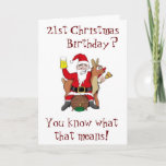 Cartão De Festividades ***21st CHRISTMAS BIRTHDAY WISHES** TIME TO PARTY<br><div class="desc">***21st BIRTHDAY*** AND IT IS ****CHRISTMASTIME**** DOUBLE THE WISHES AND HOPEFULLY DOUBLE THE TIME TO ***CELEBRATE AS WELL***</div>