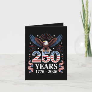 Cartão De Festividades 250º Aniversário EUA 1776 2026 Águia Patriótica