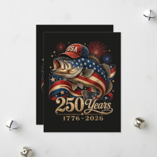 Cartão De Festividades 250 América 1776 2026 Pesca de Robalo Bandeira dos