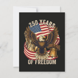 Cartão De Festividades 250 Anos Americano 1776-2026