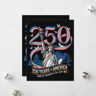 Cartão De Festividades 250 Anos de Aniversário da América 1776 2026