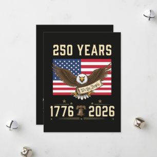 Cartão De Festividades 250 Anos de Patrimônio Americano 1776 2026