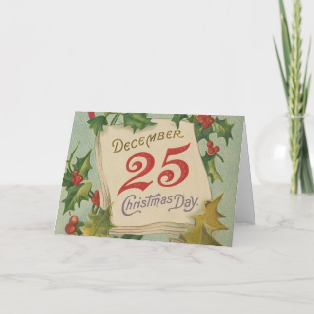 Cartão De Festividades 25 de dezembro dia de Natal (Frente)