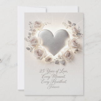 Cartão De Festividades 25th Wedding Anniversary Card – Romantic Luxury 