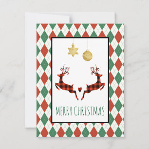 Cartão De Festividades 2 Christmas Deer Jumping