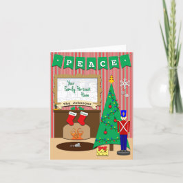 Cartão De Festividades 2 Custom Stocking Names • Night Before Christmas