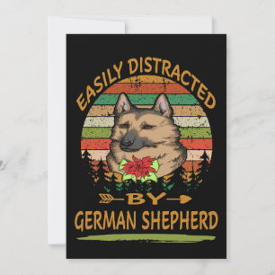 Cartão De Festividades 2 Facilmente distraído por German shepherd