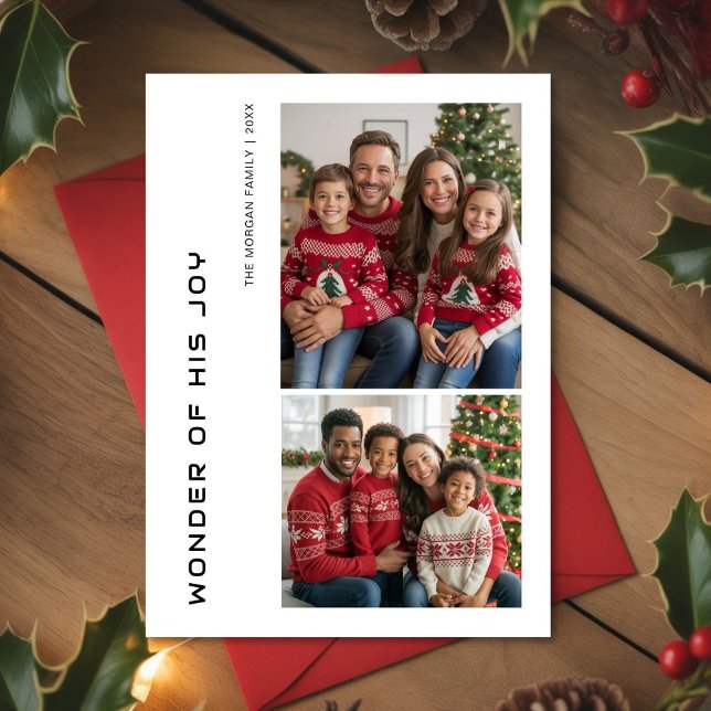 Cartão De Festividades 2 family photo love Christmas greeting Card (Criador carregado)