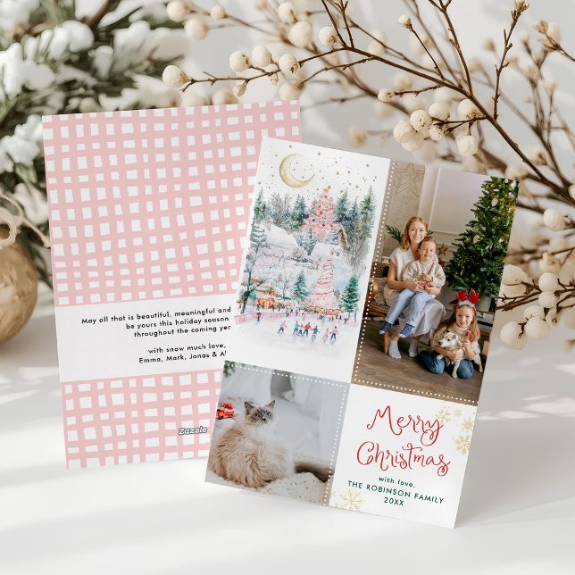 Cartão De Festividades 2 Foto: Aldeia de inverno Feliz Natal (Criador carregado)