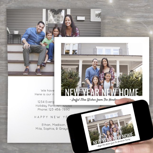 Cartão De Festividades 2 Foto Ano Novo Movimentação Moderna Moderna em Ca (Criador carregado)