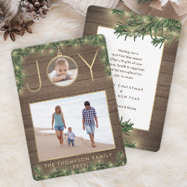 Cartão De Festividades 2 Foto: Joy Ornament Vintage Wood & Garland Lights