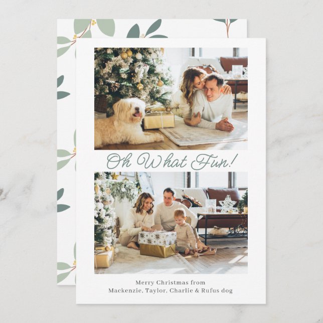 Cartão De Festividades 2 Foto Oh Que Natal Divertido (Frente/Verso)