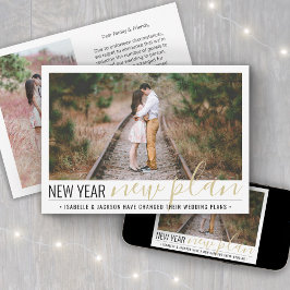 Cartão De Festividades 2 Foto Reduzida Casamento Ano Novo Mudança de Plan