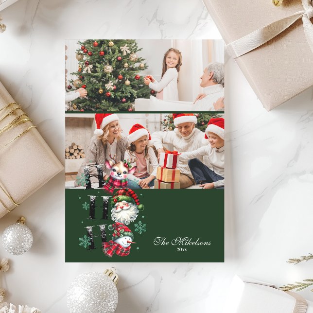 Cartão De Festividades 2 Fotografias Retro Papais noeis e Amigos Natal (Criador carregado)