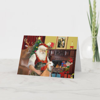 Cartão De Festividades 2 Galgos do Papai Noel