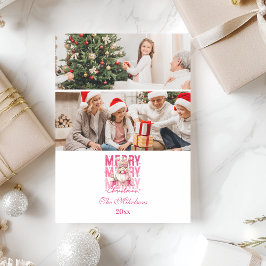 Cartão De Festividades 2 Photo Vintage Pink Nutcracker Christmas