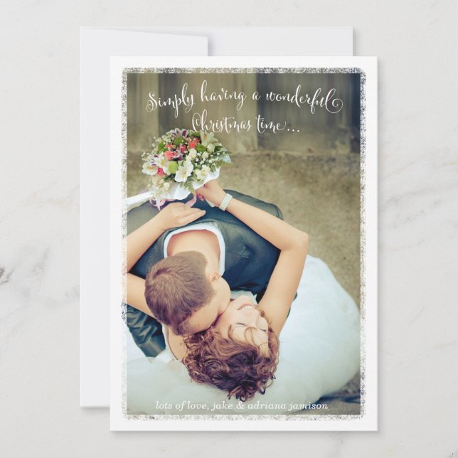 Cartão De Festividades 311 Branco Simplesmente tendo uma foto de férias m (Frente)