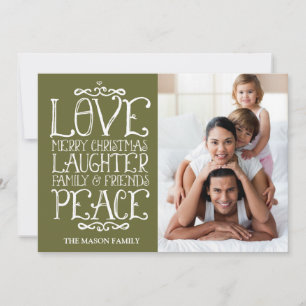 Cartão De Festividades 311 Moss Love Merry Natal Holiday Card