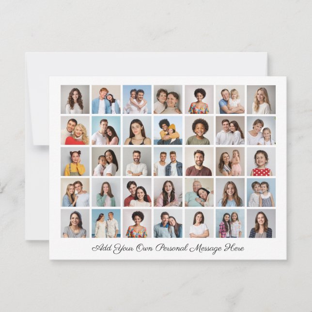 Cartão De Festividades 35 Colagem de Fotos Adicionar Sua Própria Saudação (Frente)