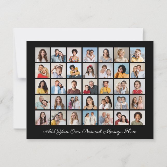 Cartão De Festividades 35 Colagem de Fotos Adicionar Sua Própria Saudação (Frente)