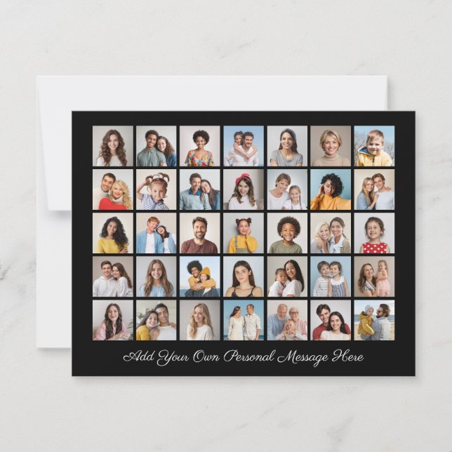 Cartão De Festividades 35 Colagem de Fotos Adicionar Sua Própria Saudação (Frente)