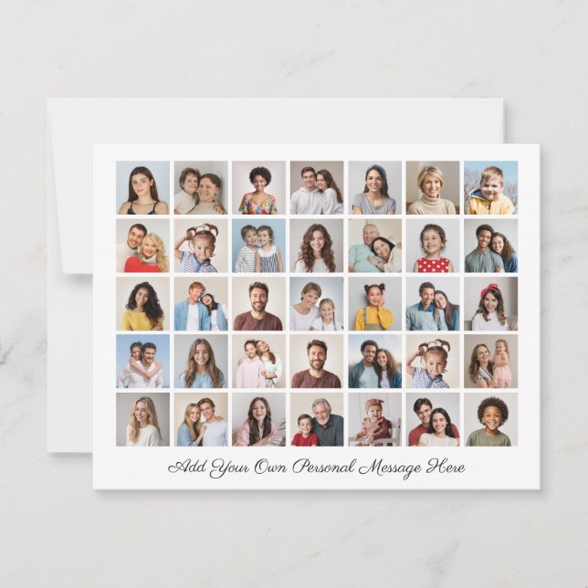 Cartão De Festividades 35 Colagem de Fotos Adicionar Sua Própria Saudação (Frente)